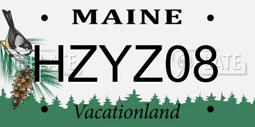 HZYZ08 Maine License Plate