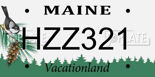 HZZ321 Maine License Plate