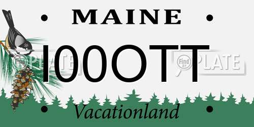 I00OTT Maine License Plate