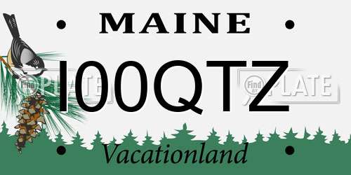 I00QTZ Maine License Plate