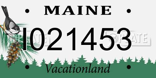 I021453 Maine License Plate