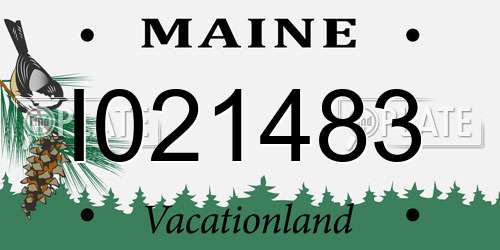 I021483 Maine License Plate