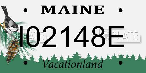 I02148E Maine License Plate