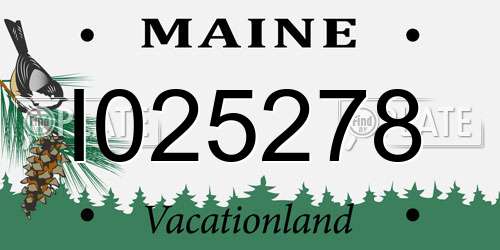 I025278 Maine License Plate