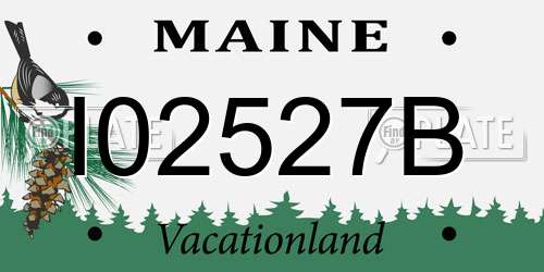 I02527B Maine License Plate