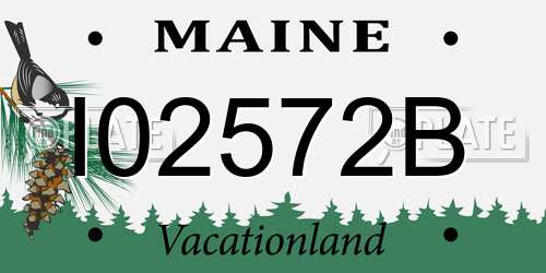 I02572B Maine License Plate