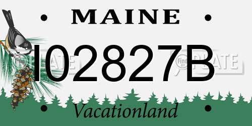 I02827B Maine License Plate