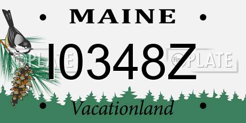 I0348Z Maine License Plate