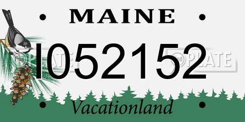 I052152 Maine License Plate