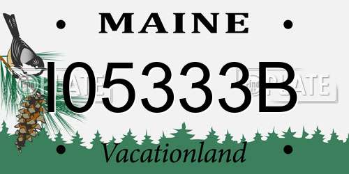 I05333B Maine License Plate