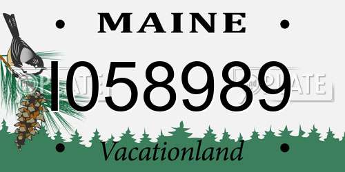 I058989 Maine License Plate