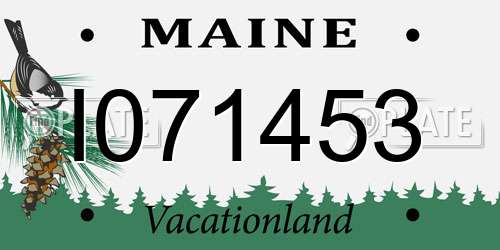 I071453 Maine License Plate