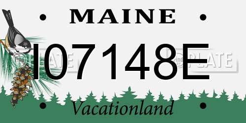 I07148E Maine License Plate