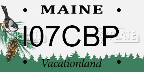 I07CBP Maine License Plate