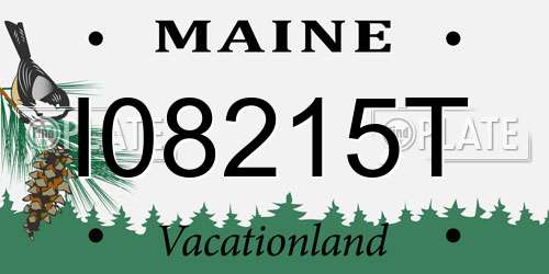 I08215T Maine License Plate