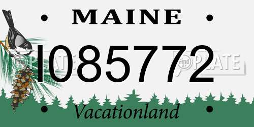 I085772 Maine License Plate