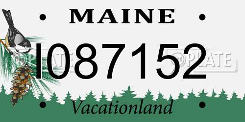 I087152 Maine License Plate