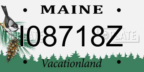 I08718Z Maine License Plate