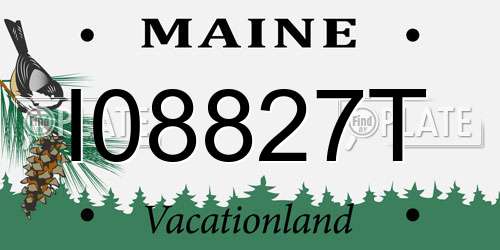 I08827T Maine License Plate