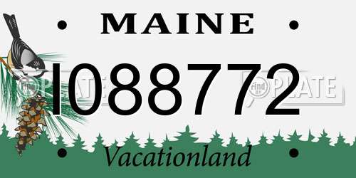 I088772 Maine License Plate
