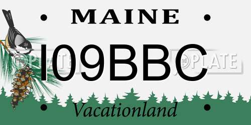 I09BBC Maine License Plate