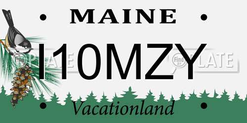 I10MZY Maine License Plate