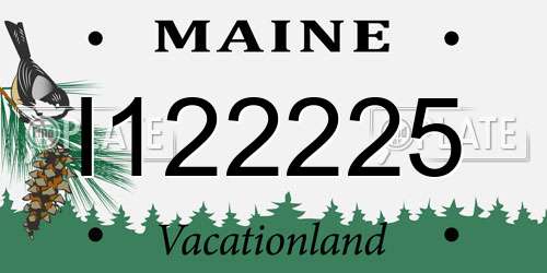 I122225 Maine License Plate