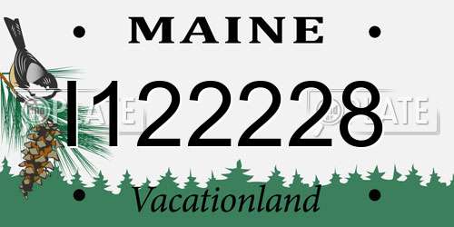 I122228 Maine License Plate