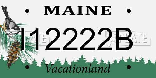I12222B Maine License Plate