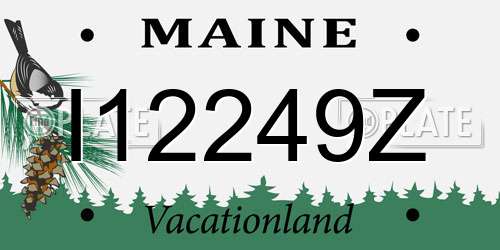 I12249Z Maine License Plate