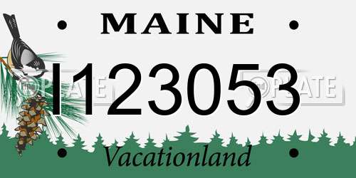 I123053 Maine License Plate