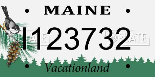 I123732 Maine License Plate