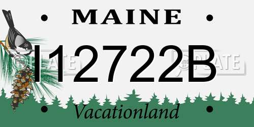 I12722B Maine License Plate