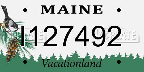 I127492 Maine License Plate
