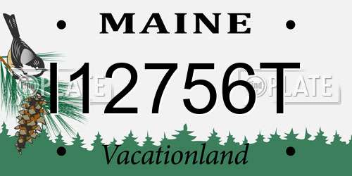 I12756T Maine License Plate