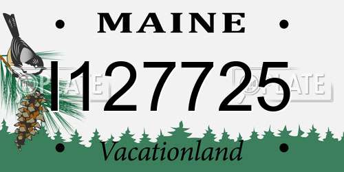 I127725 Maine License Plate