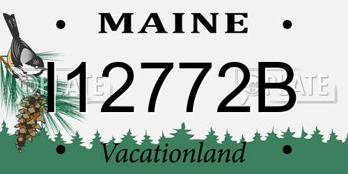 I12772B Maine License Plate