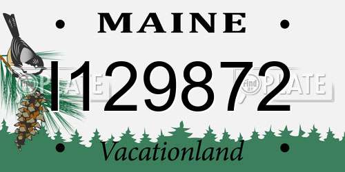 I129872 Maine License Plate