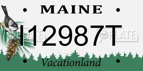 I12987T Maine License Plate