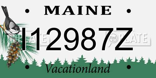 I12987Z Maine License Plate
