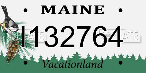 I132764 Maine License Plate