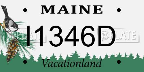 I1346D Maine License Plate