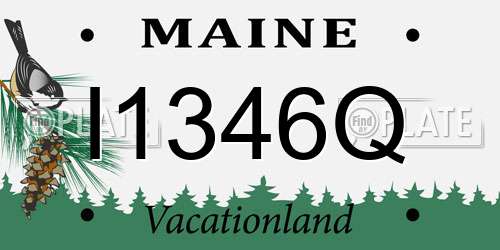 I1346Q Maine License Plate