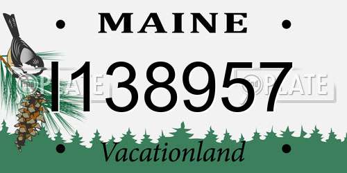 I138957 Maine License Plate