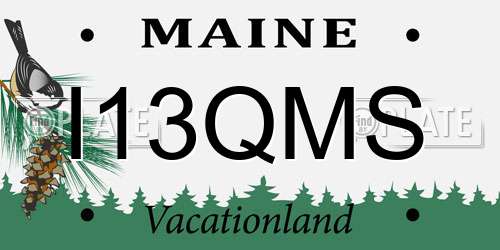 I13QMS Maine License Plate