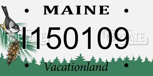 I150109 Maine License Plate