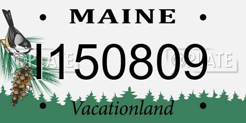 I150809 Maine License Plate