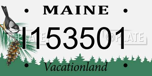 I153501 Maine License Plate