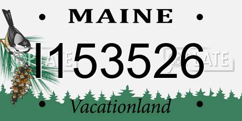 I153526 Maine License Plate