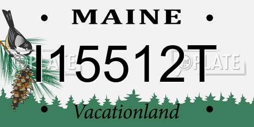 I15512T Maine License Plate